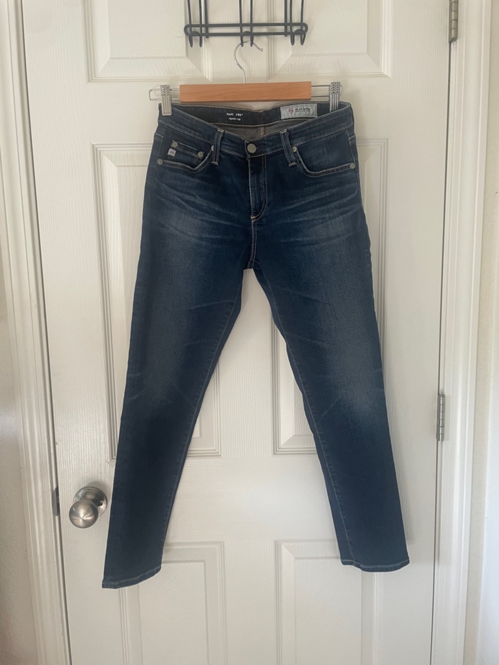 AG The Prima Crop Cigarette Crop Jeans Dark Wash Size 28R Excellent Condition